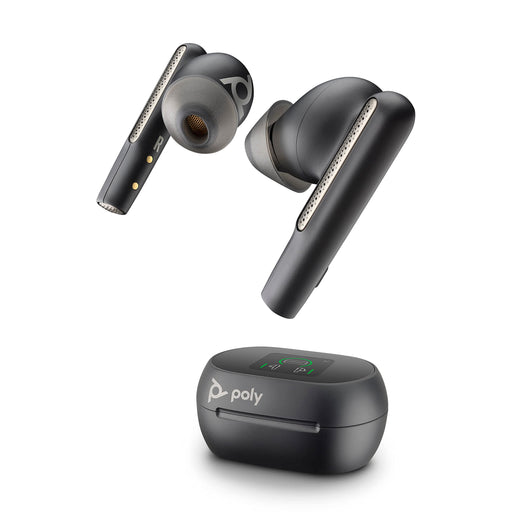 Poly Voyager Free 60 Plus Bluetooth Earbuds with Touchscreen Charging Case Black