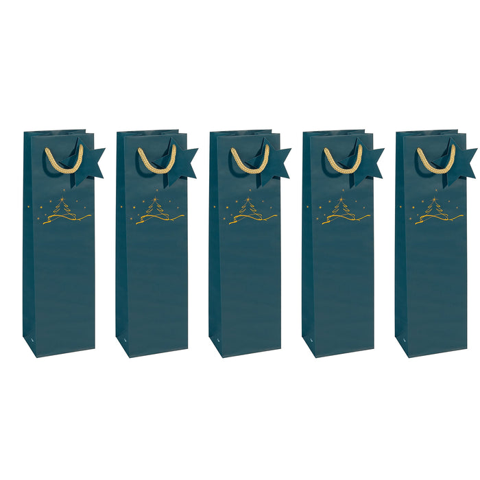 Sigil Gift Bag GT036 Petrol Blue 10 x 8 x 35 cm Pack of 5