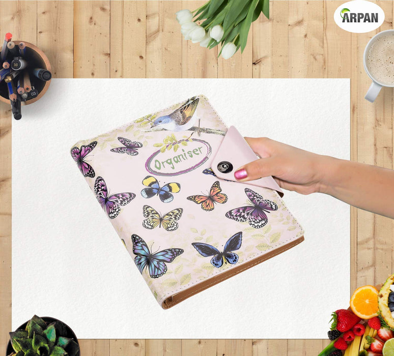 ARPAN Personal Organiser ST-9927 Week to View A5 Portrait Vintage Butterfyl