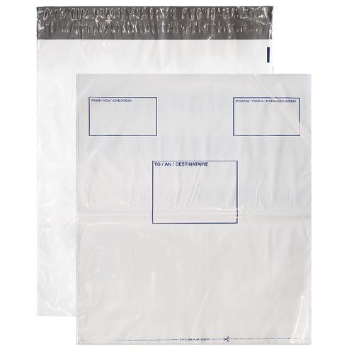 Purely Packaging polythene pocket peel & seal white 70mic 525x450 Pack of 100