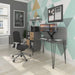 Rectangular Hairpin Desk Onyx Grey, Kendal Oak Drawers Wood/Metal Hairpin Legs Black Tikal 1400 x 600 x 730mm