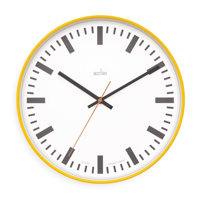 Acctim Analog Clock Yellow 30 x 30 x 3.8 x 30 cm