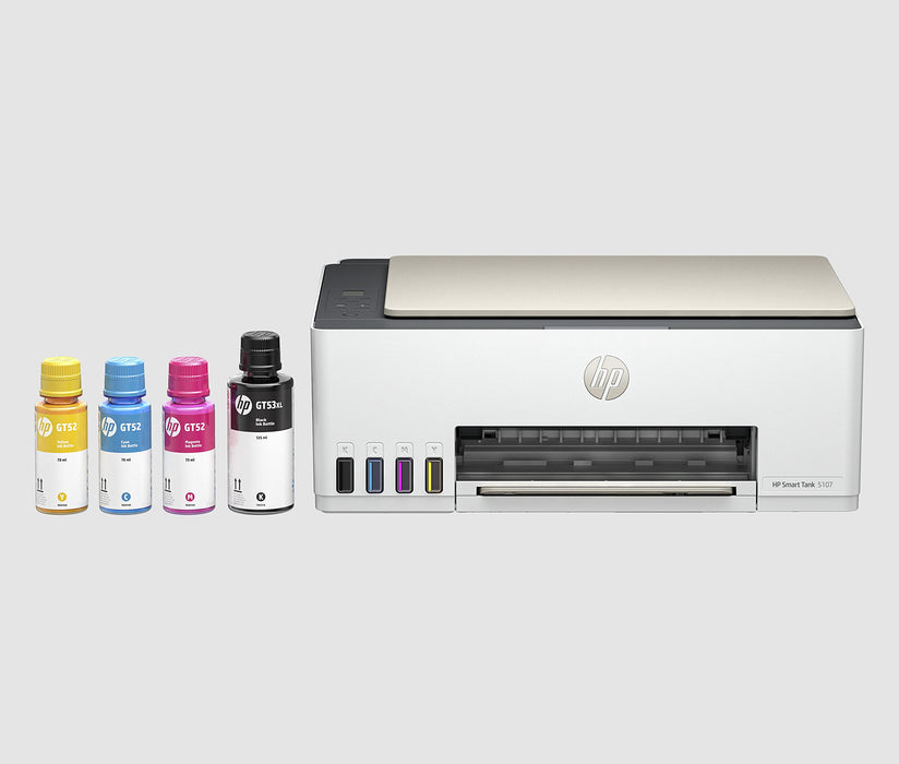 HP Smart Tank 5107 All-in-One - Multifunction printer - colour - ink-jet - refillable - Legal (216 x 356 mm) (original) - A4/Legal (media) - up to 10 ppm (copying) - up to 12 ppm (printing) - 100 sheets - USB 2.0, Wi-Fi(n), Bluetooth