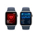 Apple Watch SE (GPS + Cellular) - 2nd generation - 44 mm - silver aluminium - smart watch with sport band - fluoroelastomer - storm blue - band size: S/M - 32 GB - LTE, Wi-Fi 4, Bluetooth - 4G - 33 g