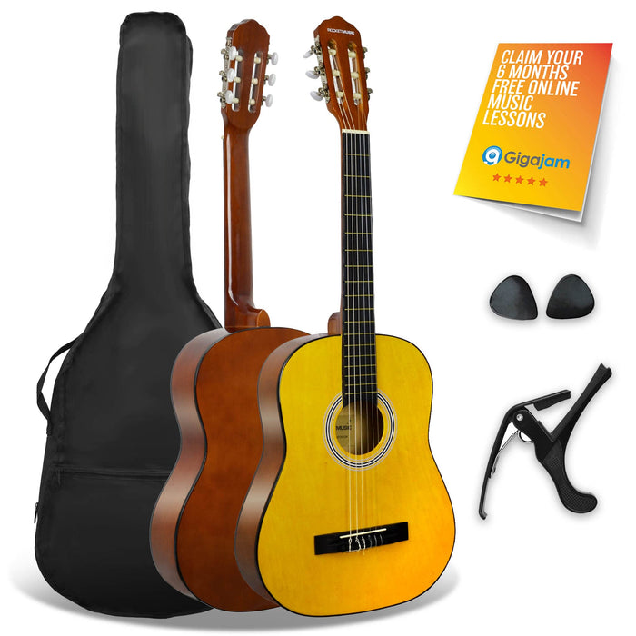 3rd Avenue Rocket Classical Guitar 3/4 Size Natural Set