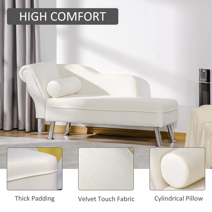 HOMCOM Chaise Longue Cream 560 x 750 mm