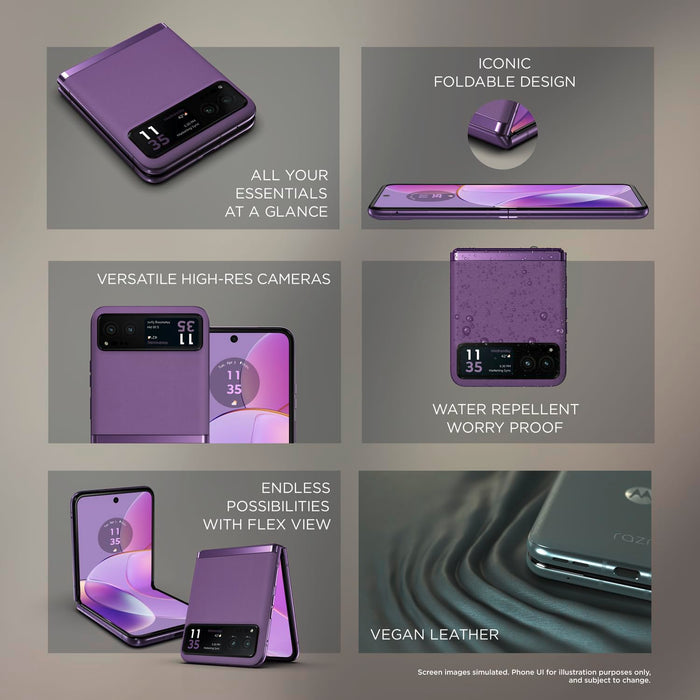 Motorola RAZR 40 - 5G smartphone - dual-SIM - RAM 8 GB / Internal Memory 256 GB - pOLED display - 6.9" - 2640 x 1080 pixels (144 Hz) - 2x rear cameras 64 MP, 13 MP - front camera 32 MP - summer lilac