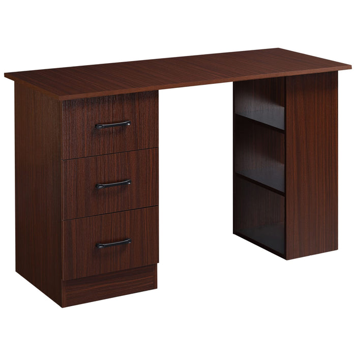 HOMCOM Desk with 3 Drawers Black 490 x 720 mm