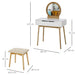 HOMCOM Dressing Table Set White Oak