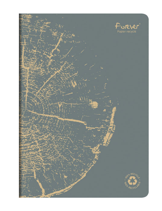 Clairefontaine Forever Recycled A4 Stapled Notebooks 120 Pages 90gsm Feint Ruled Paper Assorted Colours (Pack 5) - 68466C