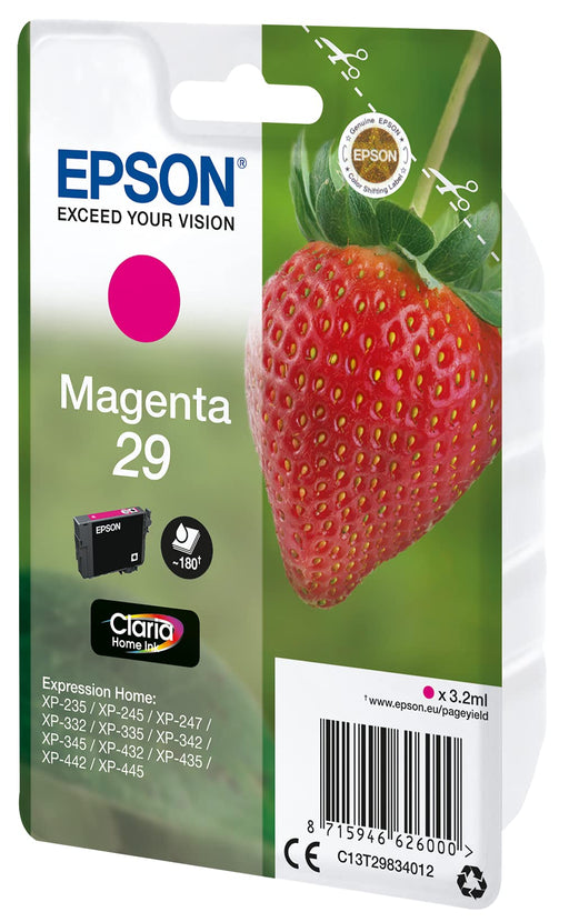 Epson T2983 Strawberry Magenta Standard Capacity Ink Cartridge Blister Pack - C13T29834022