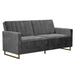 Novogratz 3 Seat Sofa GREY Velvet 1,955.80 (W) x 838.20 (D) x 850.90 (H) mm