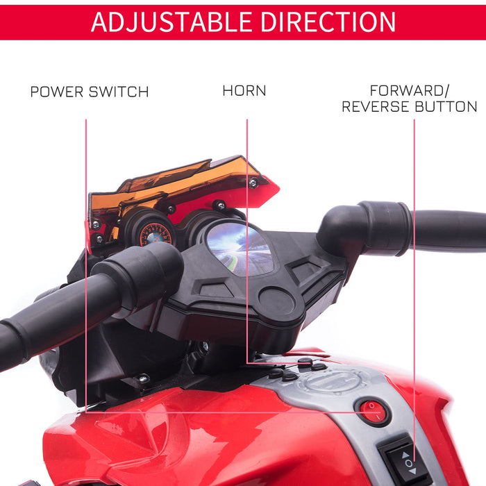 HOMCOM Kids 6V Electric Pedal Motorcycle Ride-On Toy Red