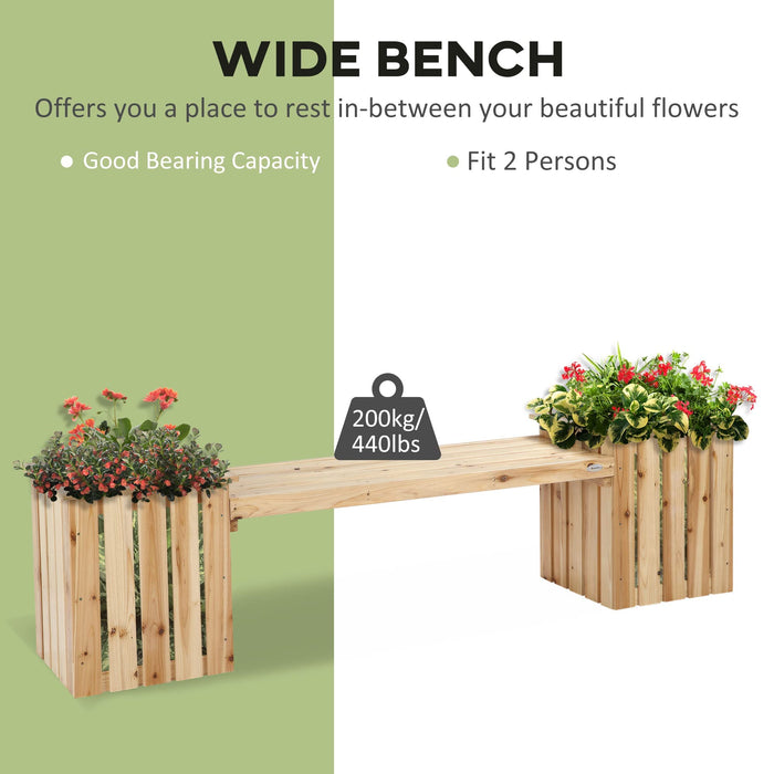 OutSunny Bench Wood, Fir 430 x 1,920 x 500 mm Grey