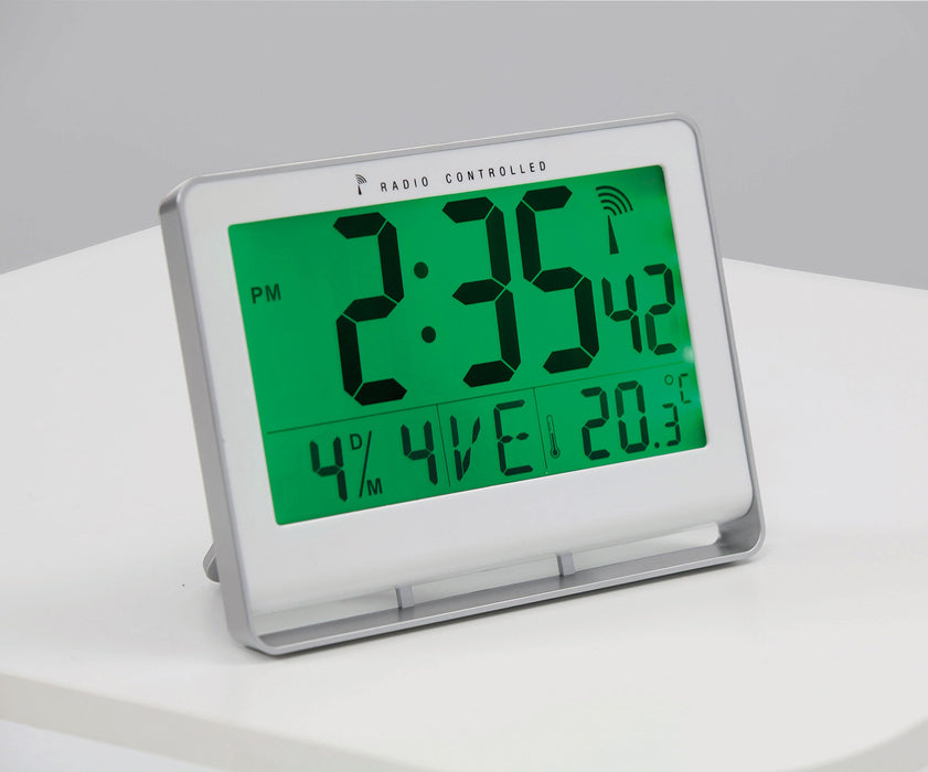 Alba Digital Wall Clock HORLCDNEO 20 x 3cm Silver Grey