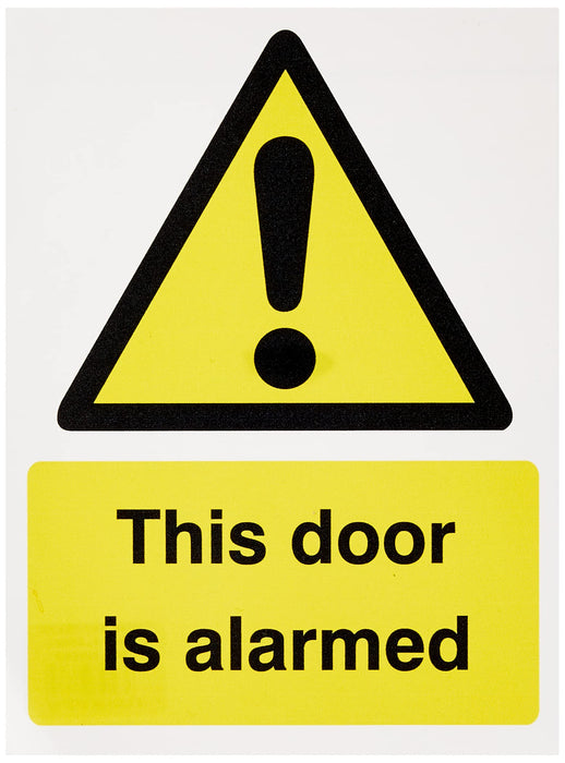 Warning Sign Door Alarmed Vinyl 20 x 15 cm