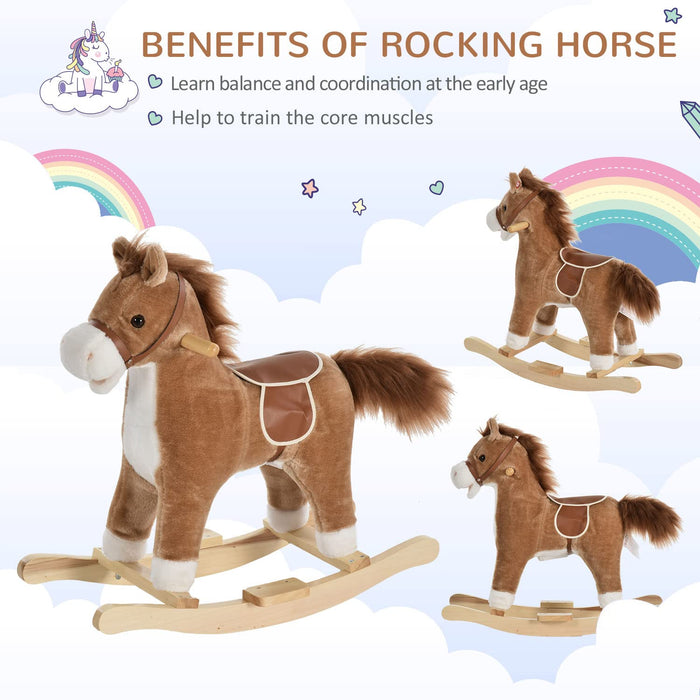HOMCOM Rocking Horse 330-109BN 610 mm 325 mm 650 mm Brown