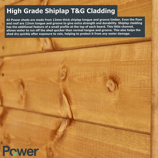 Power Garden Shed 108PA Golden Brown 10x8