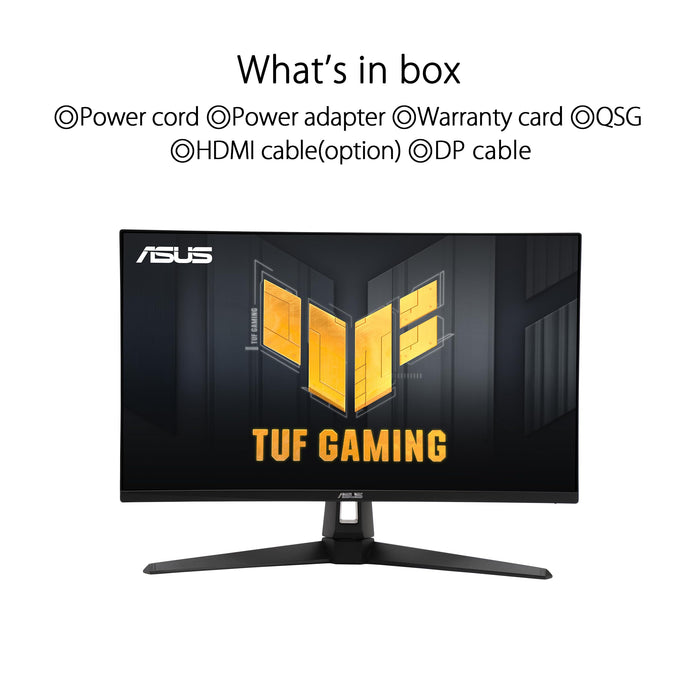 ASUS TUF Gaming VG27AQ3A 27 Inch 2560 x 1440 Pixels Quad HD IPS Panel HDMI DisplayPort Monitor