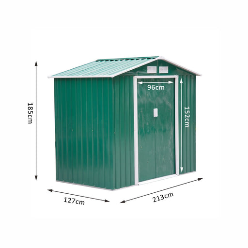 OutSunny Garden Shed Storage Outdoors Water proof Green 1270 mm x 2130 mm x 1850 mm
