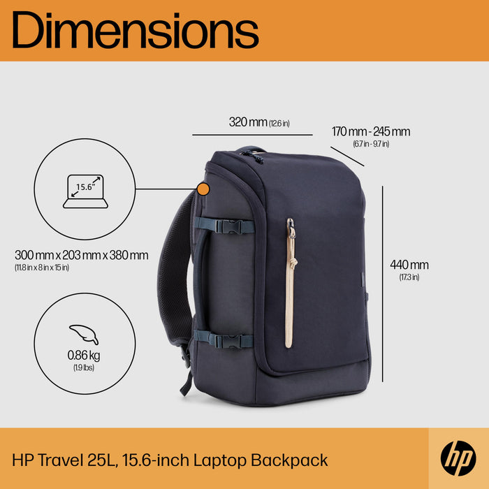 HP Travel 25L 15.6 IGR Laptop Backpack