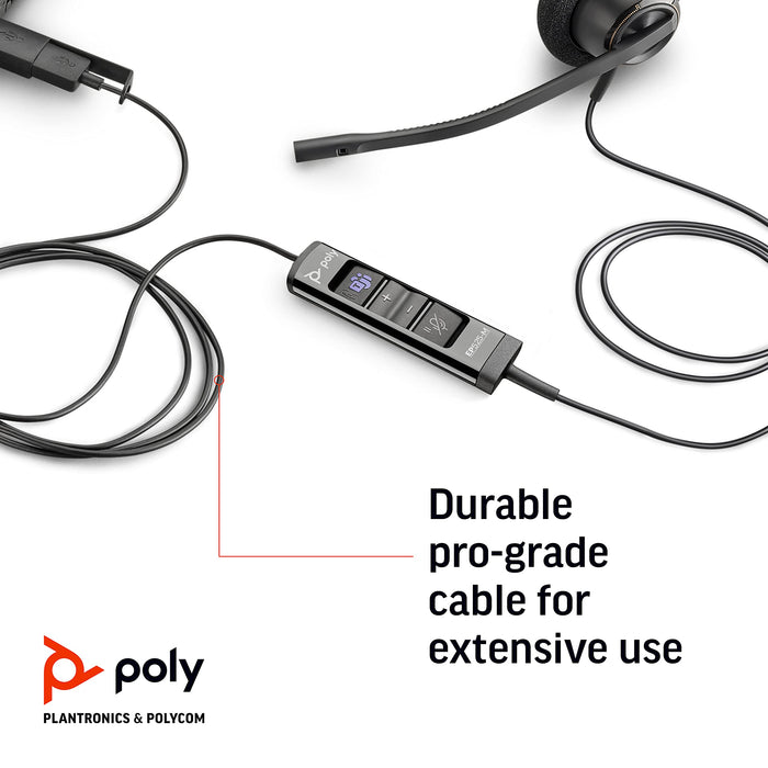 Poly EncorePro 525 Microsoft Teams Certified USB-A Stereo Headset