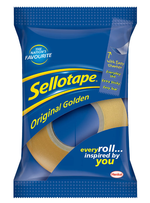 Sellotape Original Golden Tape 24mm x 33m Transparent 6 Rolls