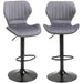 HOMCOM Bar Stool Velvet Touch Grey Pack of 2