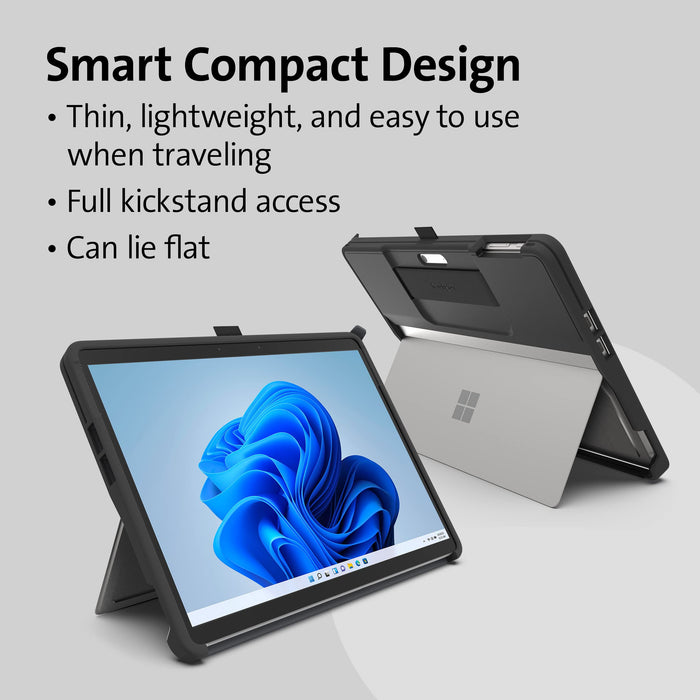 Kensington BlackBelt Rugged Case for Surface Pro 9 - Back cover for tablet - rugged - polycarbonate, ABS plastic, textured thermoplastic elastomer (TPE) - black