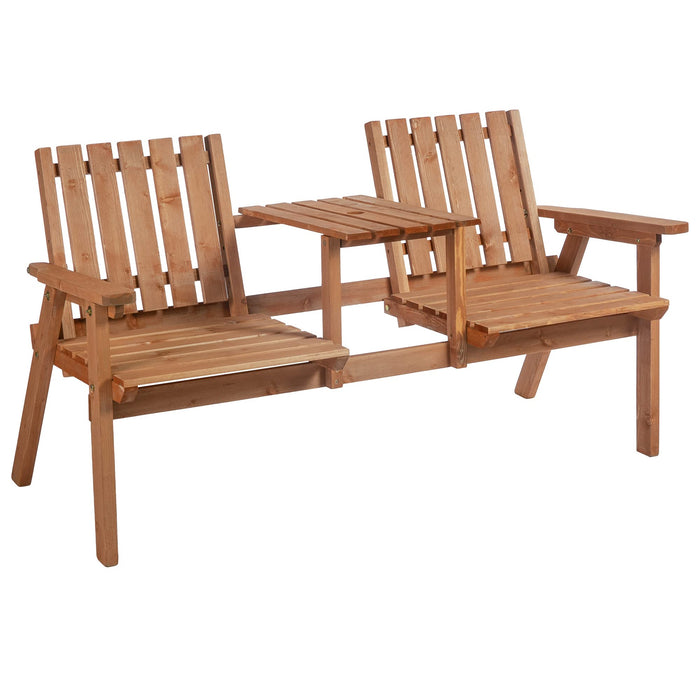 OutSunny Garden Bench Fir Orange 700 x 830 mm Set of 2