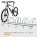 HOMCOM 5-Bike Floor Parking Stand-Silver