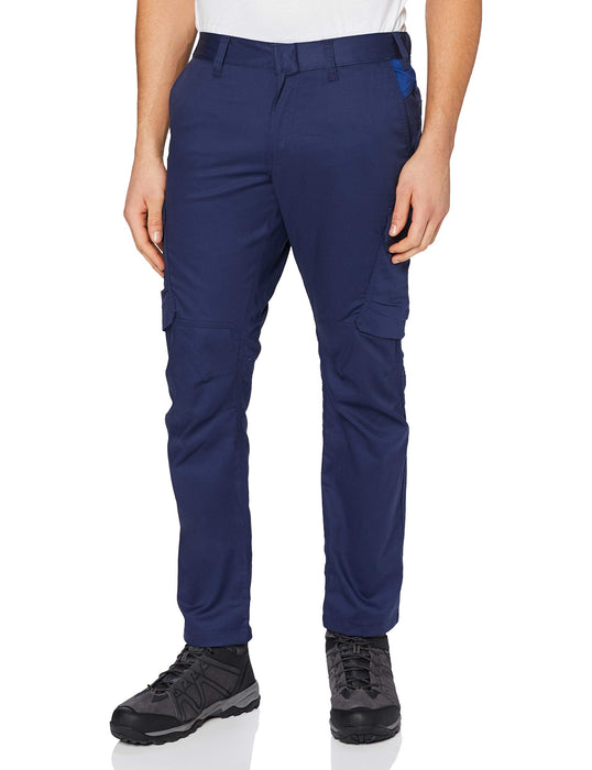 BLÅKLÄDER Trousers 14441832 Cotton, Elastolefin, PL (Polyester) Navy Blue, Cornflower Blue Size 40R