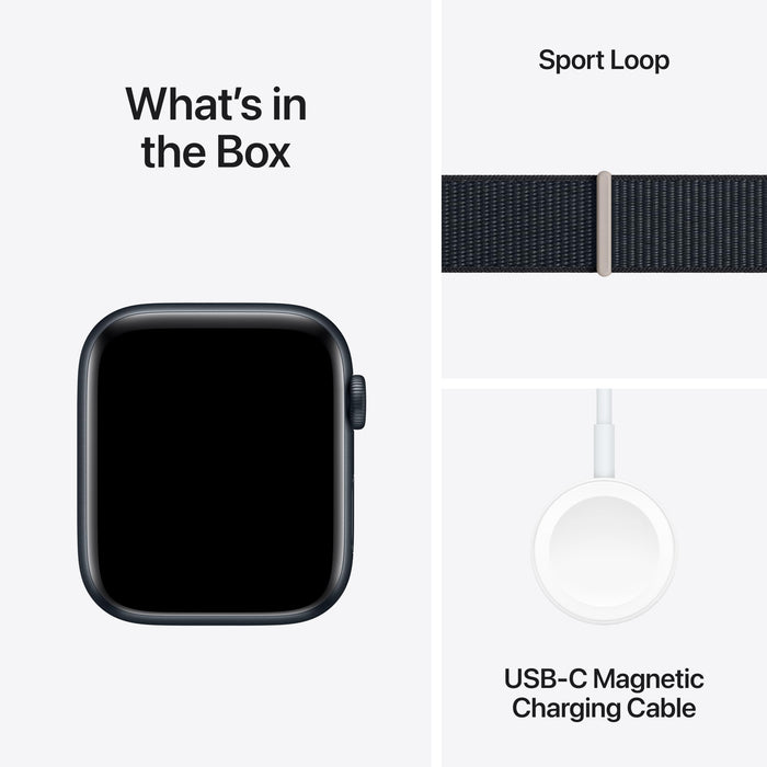 Apple Watch SE (GPS) - 2nd generation - 44 mm - midnight - smart watch with sport loop - textile - midnight - wrist size: 140-245 mm - 32 GB - Wi-Fi, Bluetooth - 32.9 g