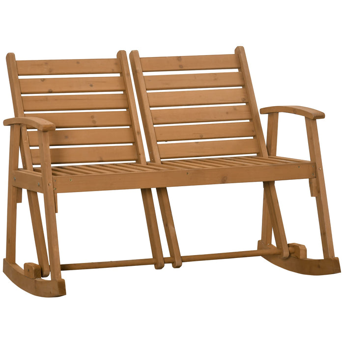 OutSunny Rocking Chair Fir Wood 735 x 1,120 x 870 mm Brown