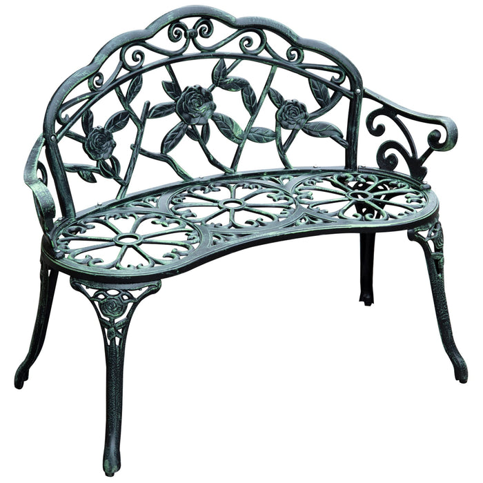 OutSunny Garden Bench 01-0794 Cast Aluminum Antique Green
