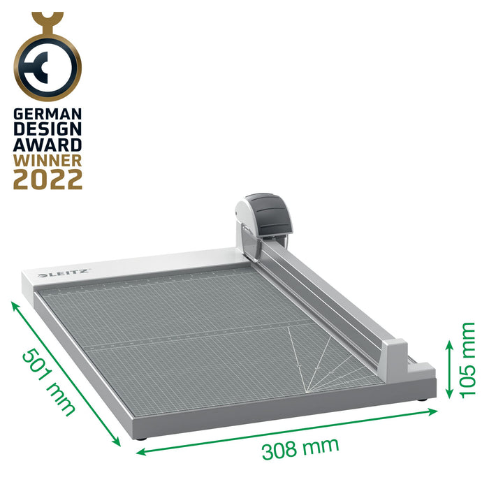 Leitz Precision Office Paper Trimmer 9027 A4+ 381 mm Retractable Rotary Blade Straight, Wave and Perforated Cut Grey 15 Sheets
