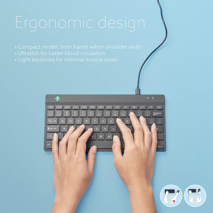 R-Go Compact Break Wired Keyboard