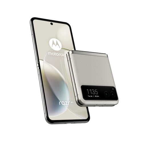 Motorola RAZR 40 - 5G smartphone - dual-SIM - RAM 8 GB / Internal Memory 256 GB - pOLED display - 6.9" - 2640 x 1080 pixels (144 Hz) - 2x rear cameras 64 MP, 13 MP - front camera 32 MP - vanilla cream