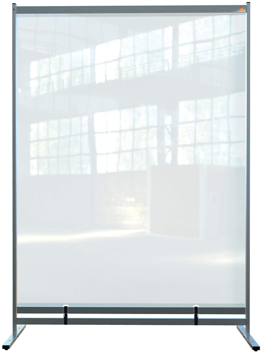 Nobo Freestanding Protective Room Divider Screen Premium Plus 2060 x 1480 x 610mm Metal, PVC Silver