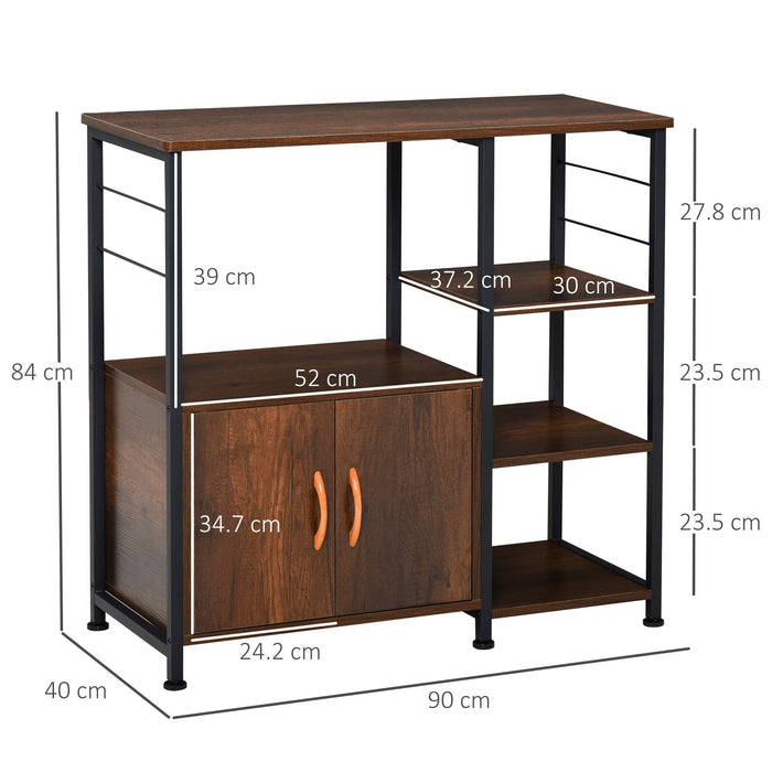 HOMCOM Industrial Storage Cupboard Rack Black, Brown