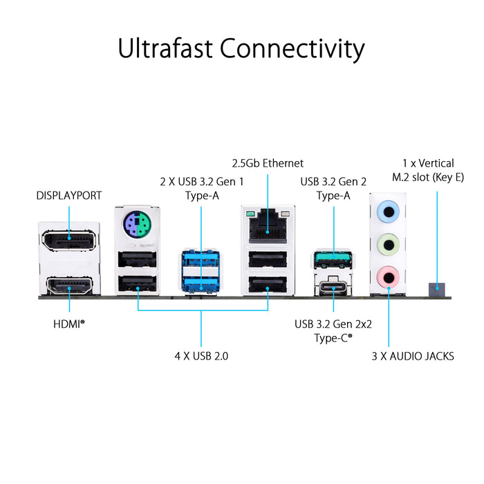 ASUS PRIME Z790-P - Motherboard - ATX - LGA1700 Socket - Z790 Chipset - USB 3.2 Gen 1, USB 3.2 Gen 2, USB-C 3.2 Gen2, USB-C 3.2 Gen 2x2 - 2.5 Gigabit LAN - onboard graphics (CPU required) - HD Audio (8-channel)