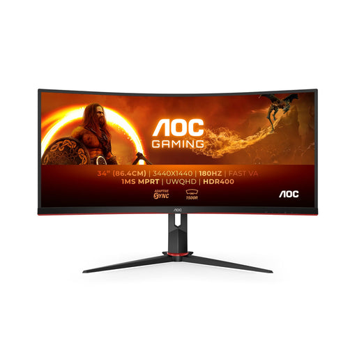 AOC Gaming U32G3X/BK - LED monitor - gaming - 32" (31.5" viewable) - 3840 x 2160 4K UHD (2160p) @ 144 Hz - IPS - 1000:1 - 1 ms - 2xHDMI, 2xDisplayPort - speakers - black, red