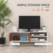 HOMCOM TV Stand Metal,Particle Board White, Brown 120 x 39 x 48 cm