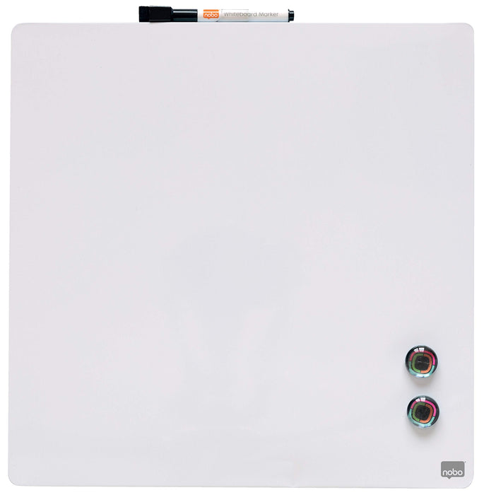 Nobo Mini Wall Mountable Magnetic Whiteboard Tile 1903802 Lacquered Steel Frameless 360 mm x 360 mm White