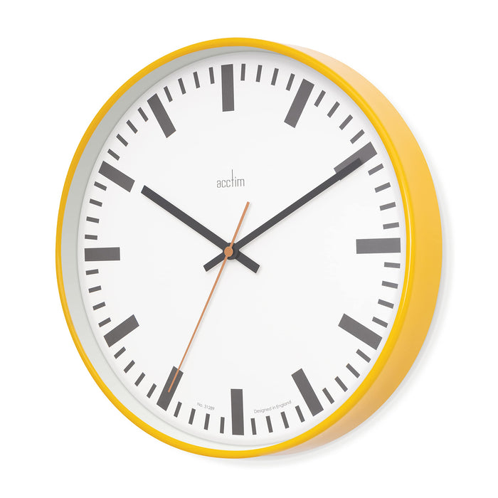 Acctim Analog Clock Yellow 30 x 30 x 3.8 x 30 cm