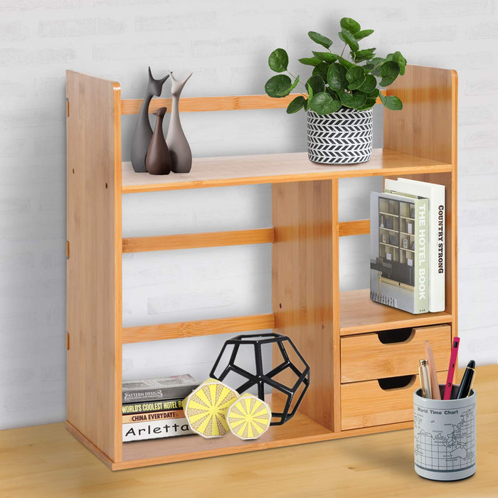 HOMCOM Desktop Organizer Wood Brown 19.5 x 46 cm
