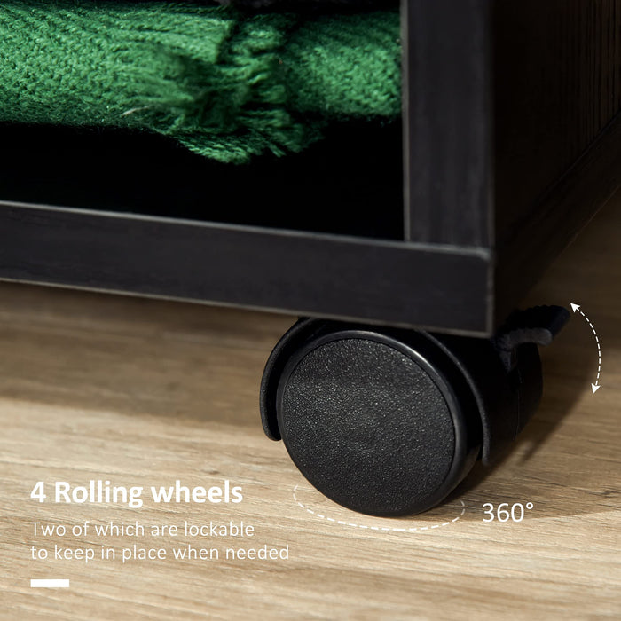 HOMCOM Wardrobe Aluminium, Particle Board Black 40 x 60 x 128 cm