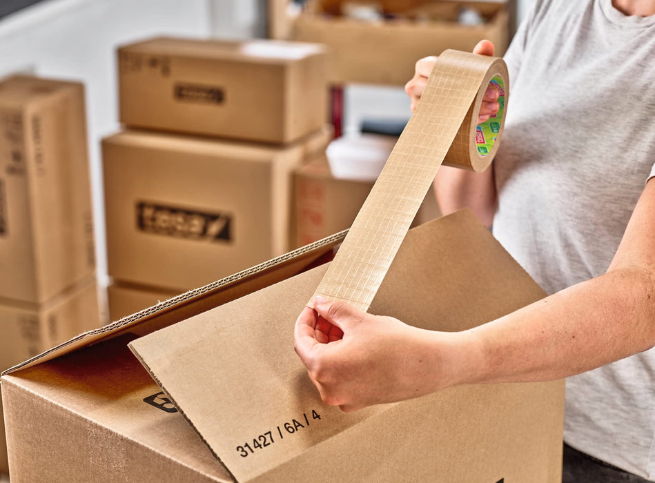 tesa Packaging Tape tesapack Paper Ultra Strong Brown 113 mm (W) x 0.113 m (L) Glasfiber Filament Re-inforced Paper