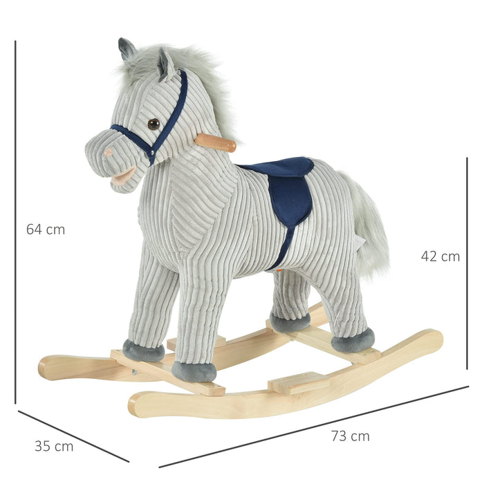 HOMCOM Rocking Horse 330-105 640 mm 350 mm 730 mm Grey