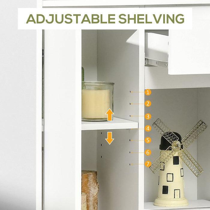 HOMCOM Storage Cabinet 838-254V00WT Particleboard, Pine Wood
